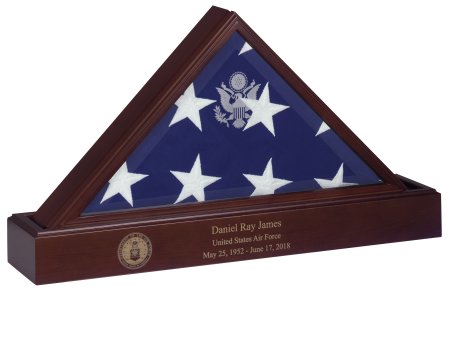 Admiral Flag Case with Laser Engraved Pedestal Urn. Free shipping, free laser engraving. Made in America. Perfect gift for Army, Navy, Air Force, Marines, Marine Corps, Coast Guard, law enforcement, fire American Legion VFW