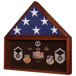 American Flag and Memorabilia Display Case Solid wood made in America shadowbox velcro