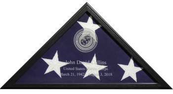 Sergeant Laser Engraved Flag Display Case American made Military Veterans Law Enforcement medical fire first responders Cherry Oak Gunmetal Gray American made 2024