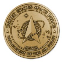 Brass Space Force Medallion for United States American flag display case