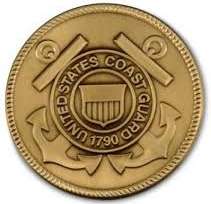 Brass Coast Guard Medallion for United States American flag display case