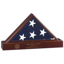 Admiral Flag Case with Laser Engraved Pedestal Cremains Urn Set made in America Army Navy Air Force Marines Coast Guard law enforcement police firefighter